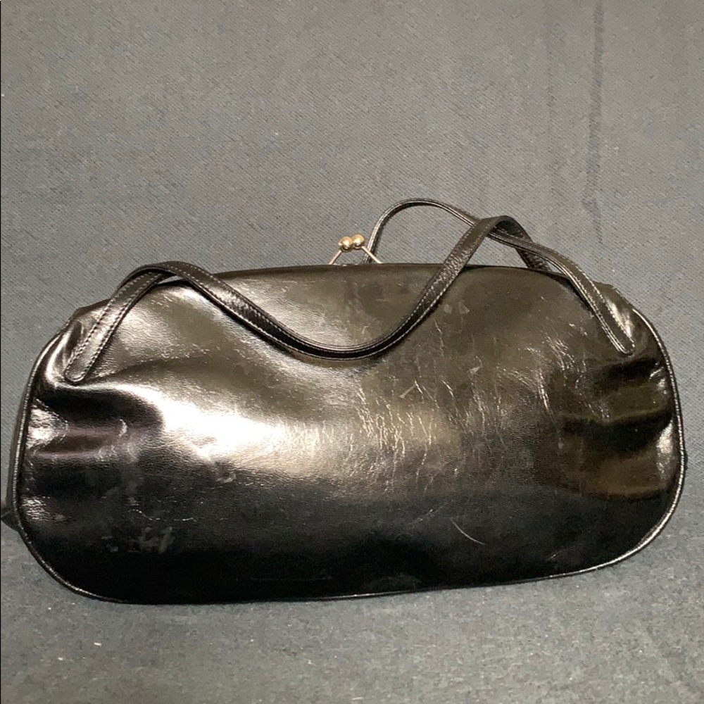 Charles Jourdan Vintage Leather Kiss Lock Purse